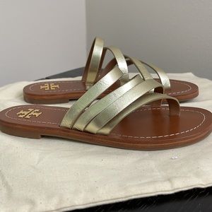 Tory Burch Gold Strappy Sandals